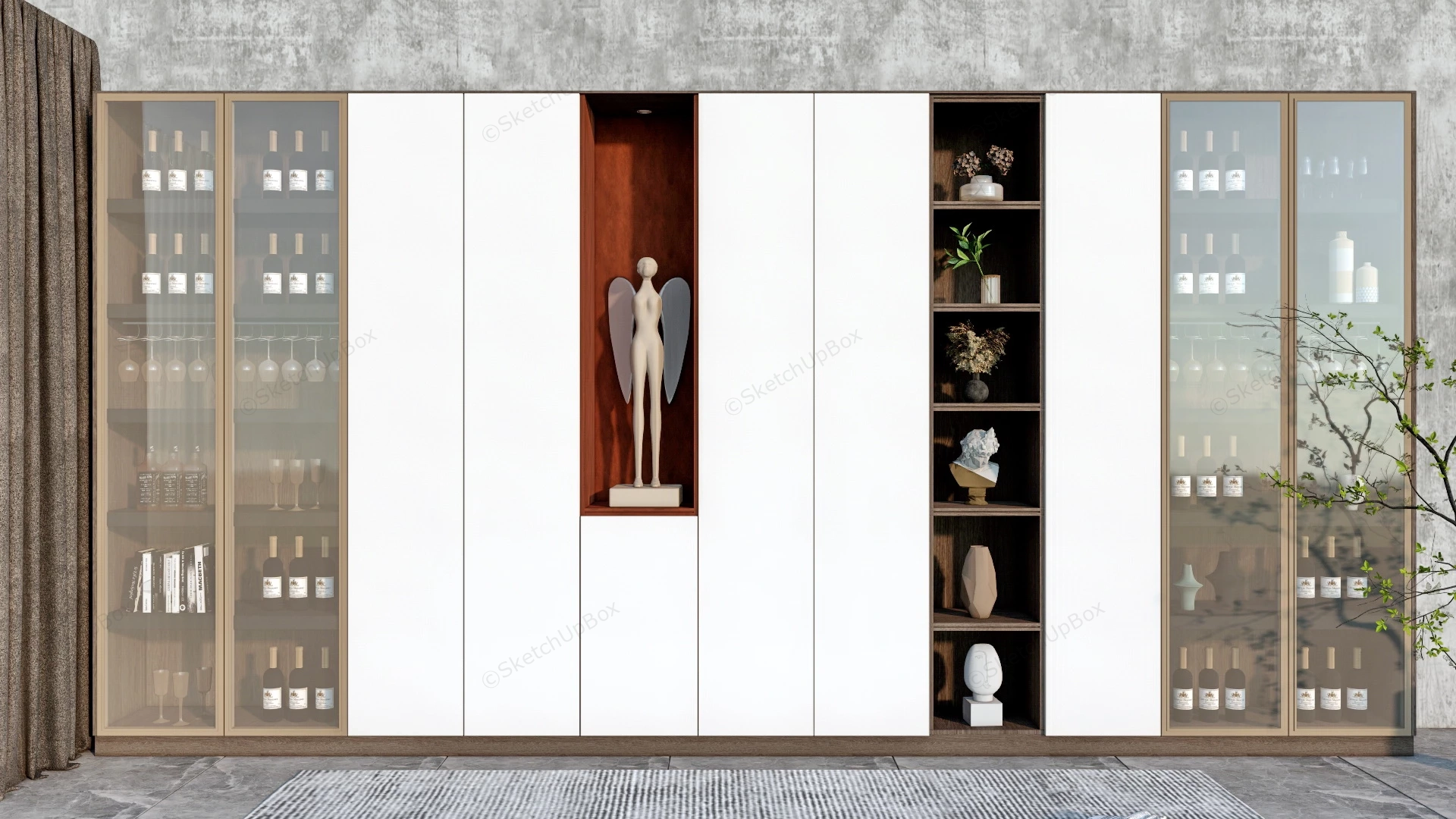 Living Room Wine Cabinet sketchup model preview - SketchupBox