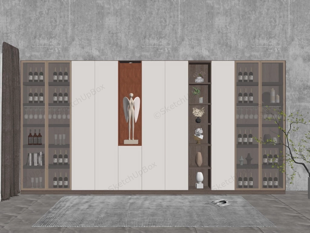 Living Room Wine Cabinet sketchup model preview - SketchupBox