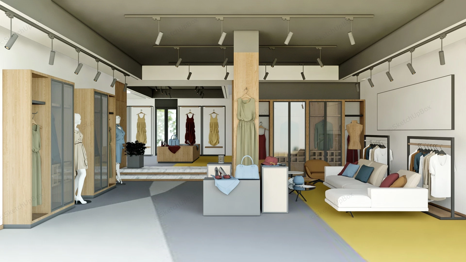 Women Fashion Clothing Store Design sketchup model preview - SketchupBox