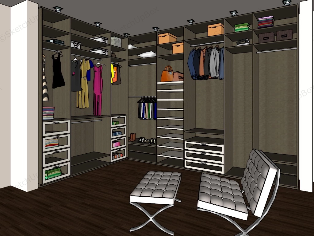 Dressing Room Closet sketchup model preview - SketchupBox