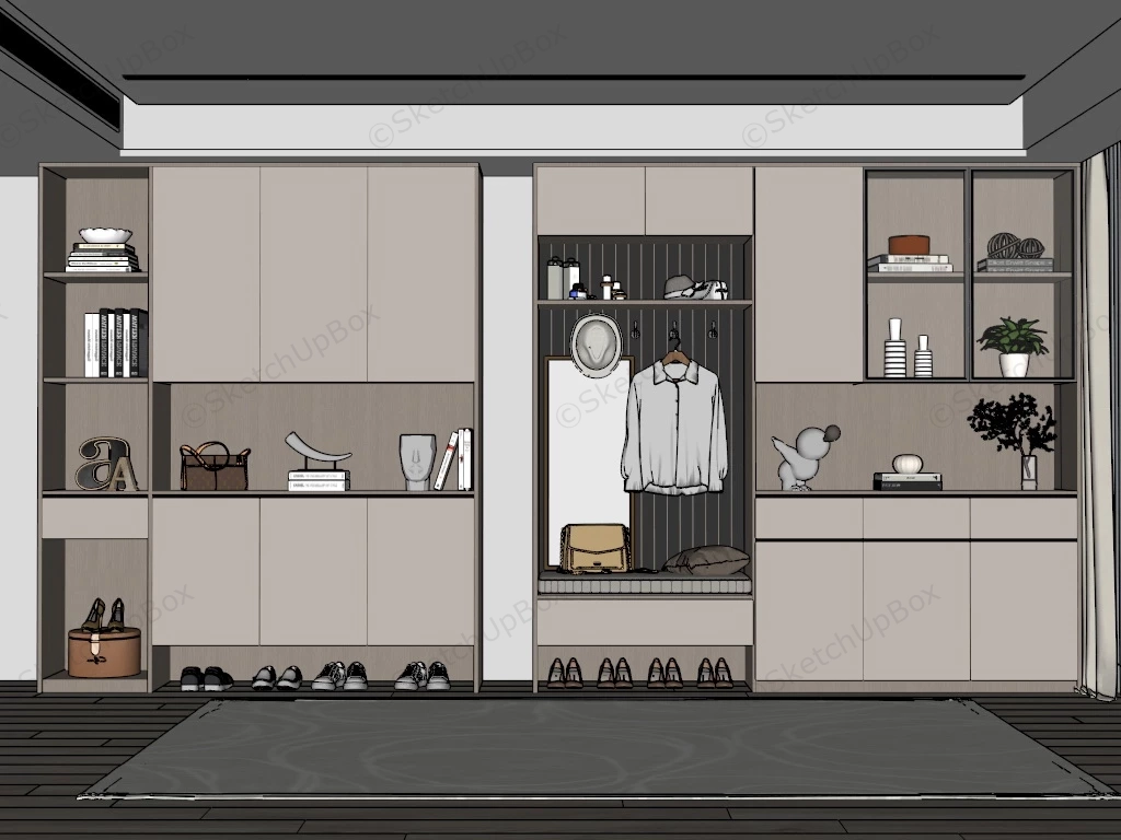 Entryway Storage Furniture Ideas sketchup model preview - SketchupBox
