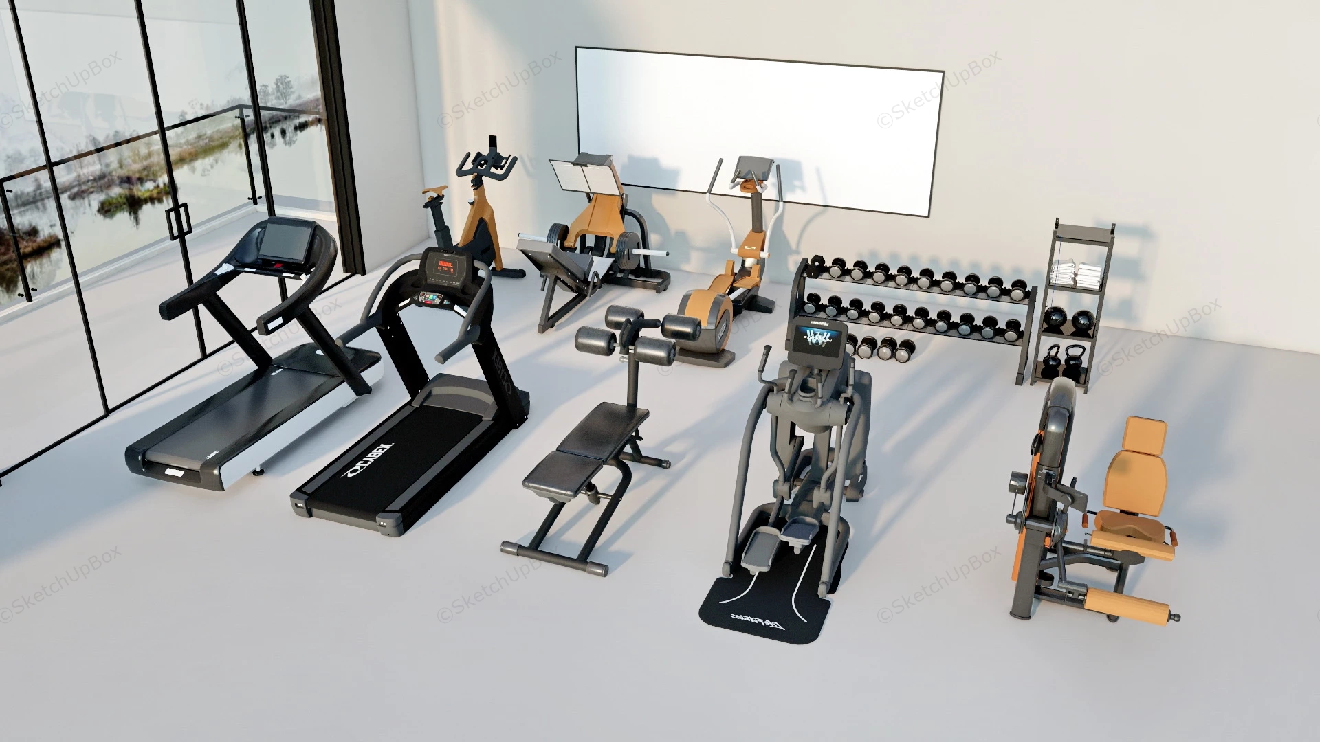 Home Cardio Fitness Equipment sketchup model preview - SketchupBox