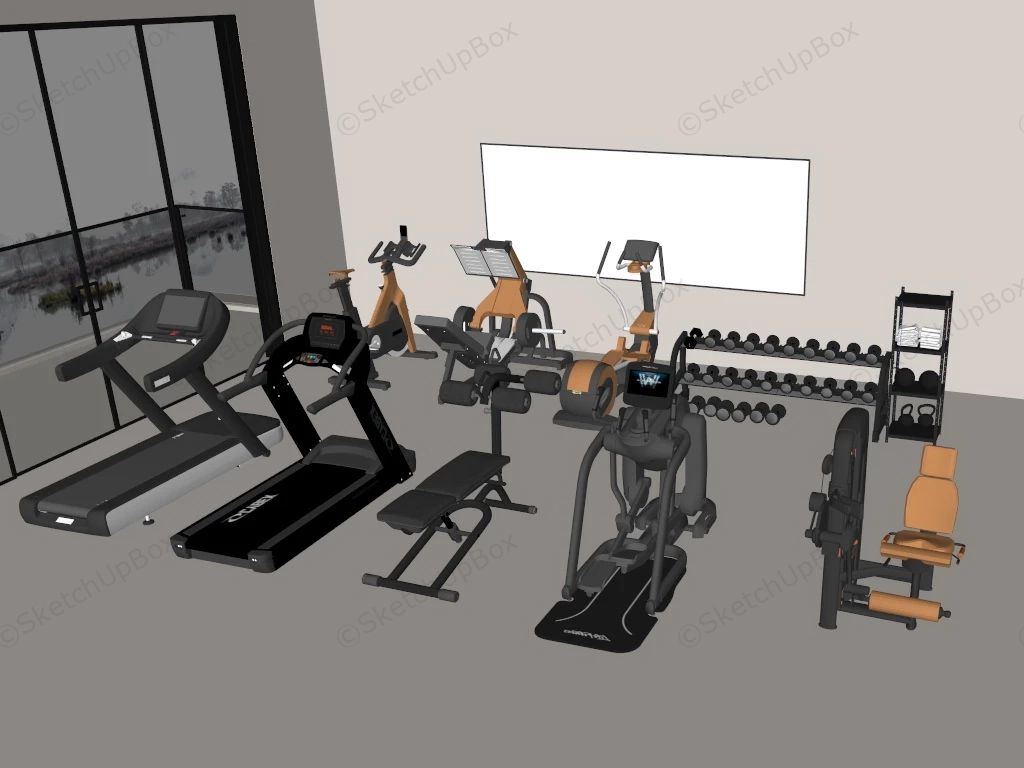 Home Cardio Fitness Equipment sketchup model preview - SketchupBox