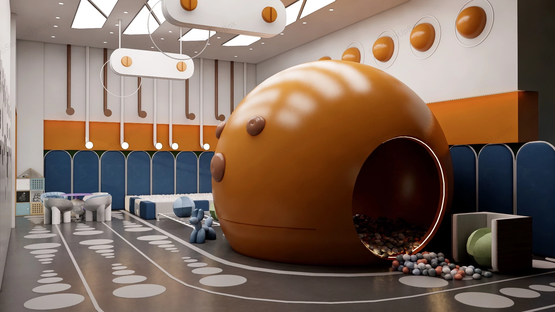 Indoor Playground Ball Pit sketchup model preview - SketchupBox
