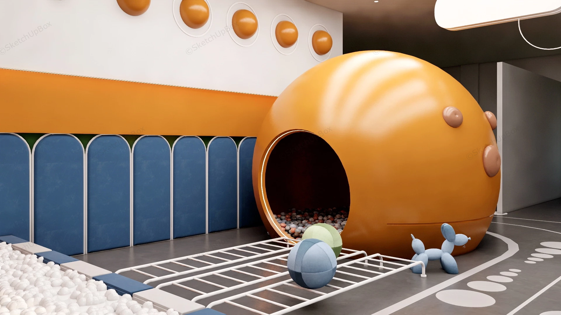 Indoor Playground Ball Pit sketchup model preview - SketchupBox