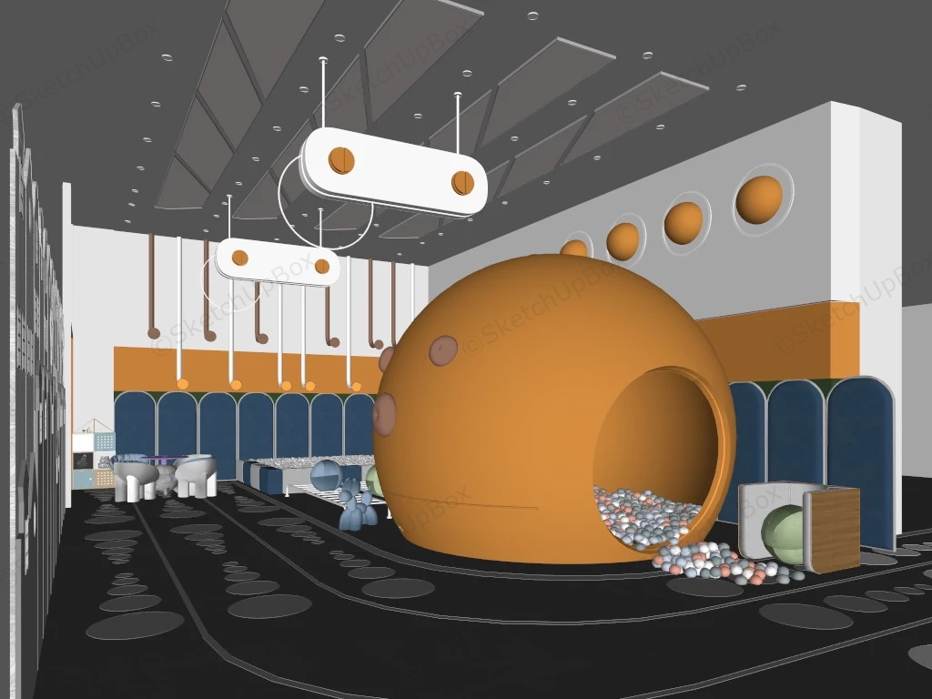 Indoor Playground Ball Pit sketchup model preview - SketchupBox