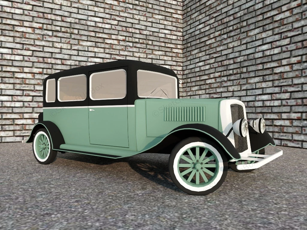 Ford Model A Tudor Sedan sketchup model preview - SketchupBox