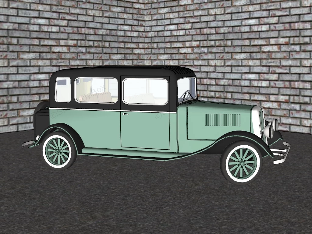 Ford Model A Tudor Sedan sketchup model preview - SketchupBox