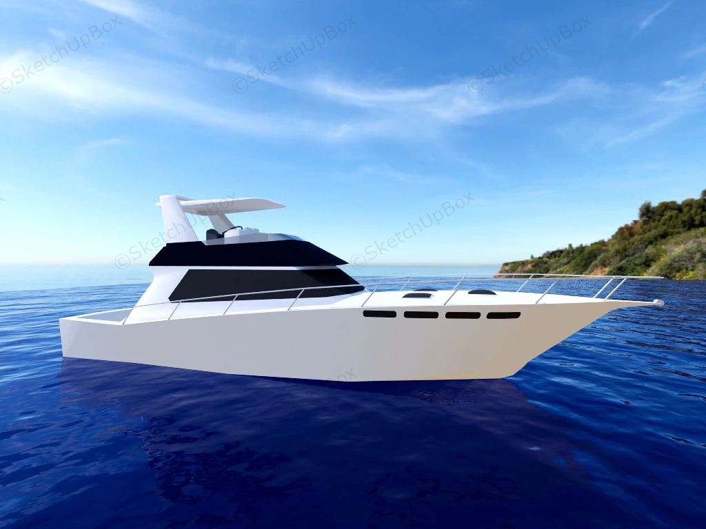 Speed Boat Yacht sketchup model preview - SketchupBox