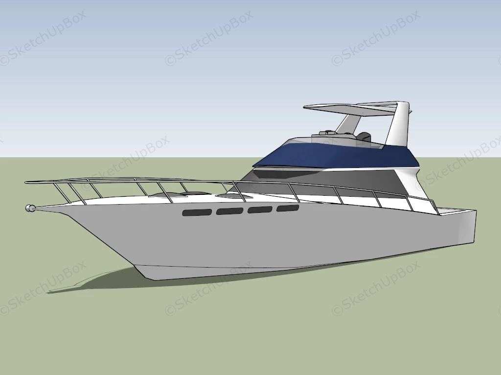 Speed Boat Yacht sketchup model preview - SketchupBox