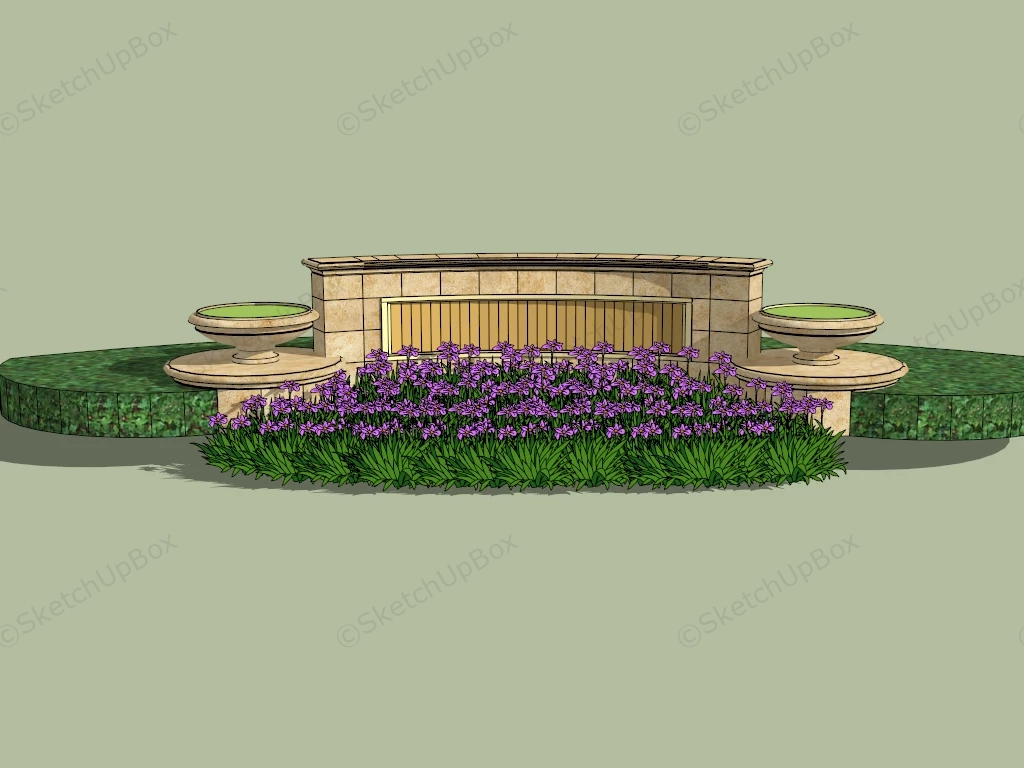 Flower Garden Wall sketchup model preview - SketchupBox