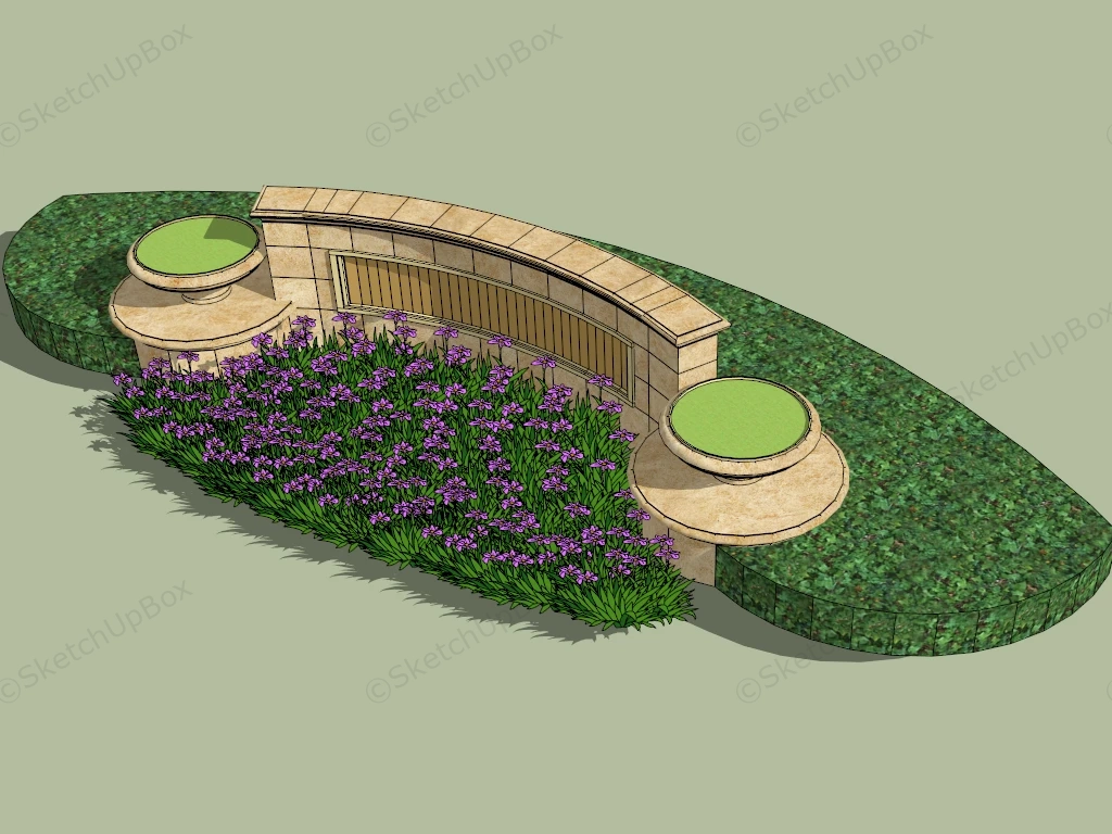 Flower Garden Wall sketchup model preview - SketchupBox