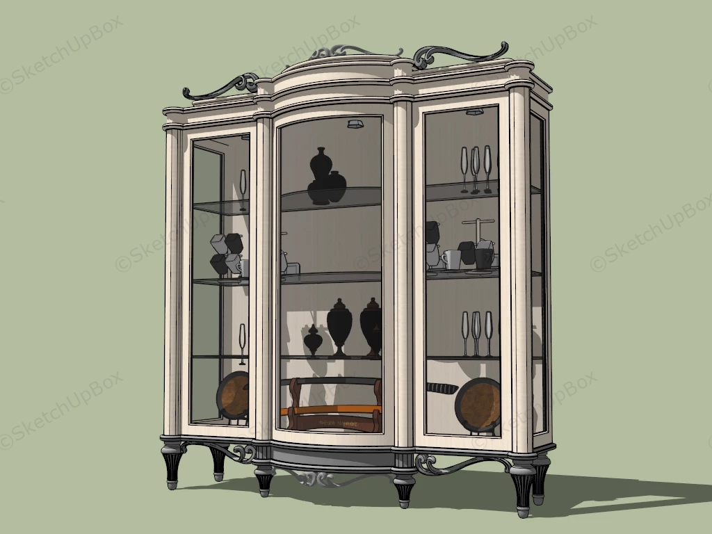 Large Victorian Display Cabinet sketchup model preview - SketchupBox