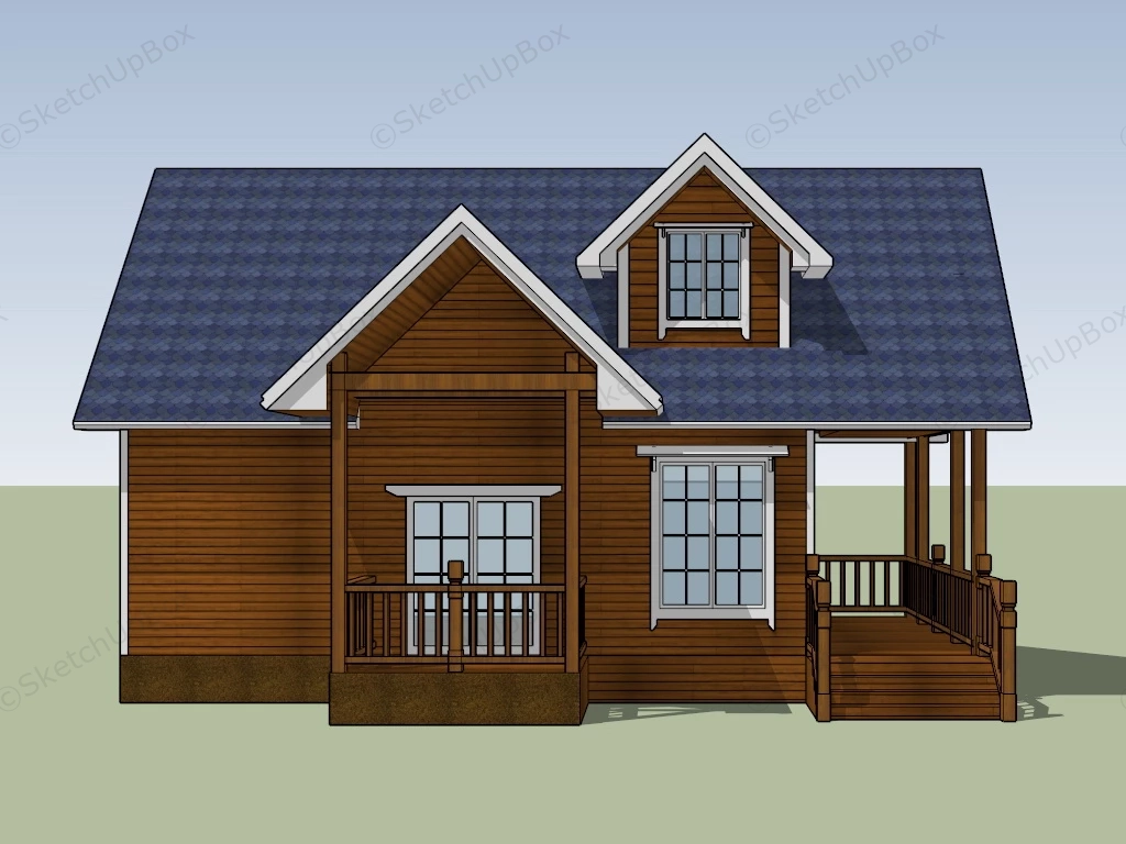 Colonial Log Cabin sketchup model preview - SketchupBox