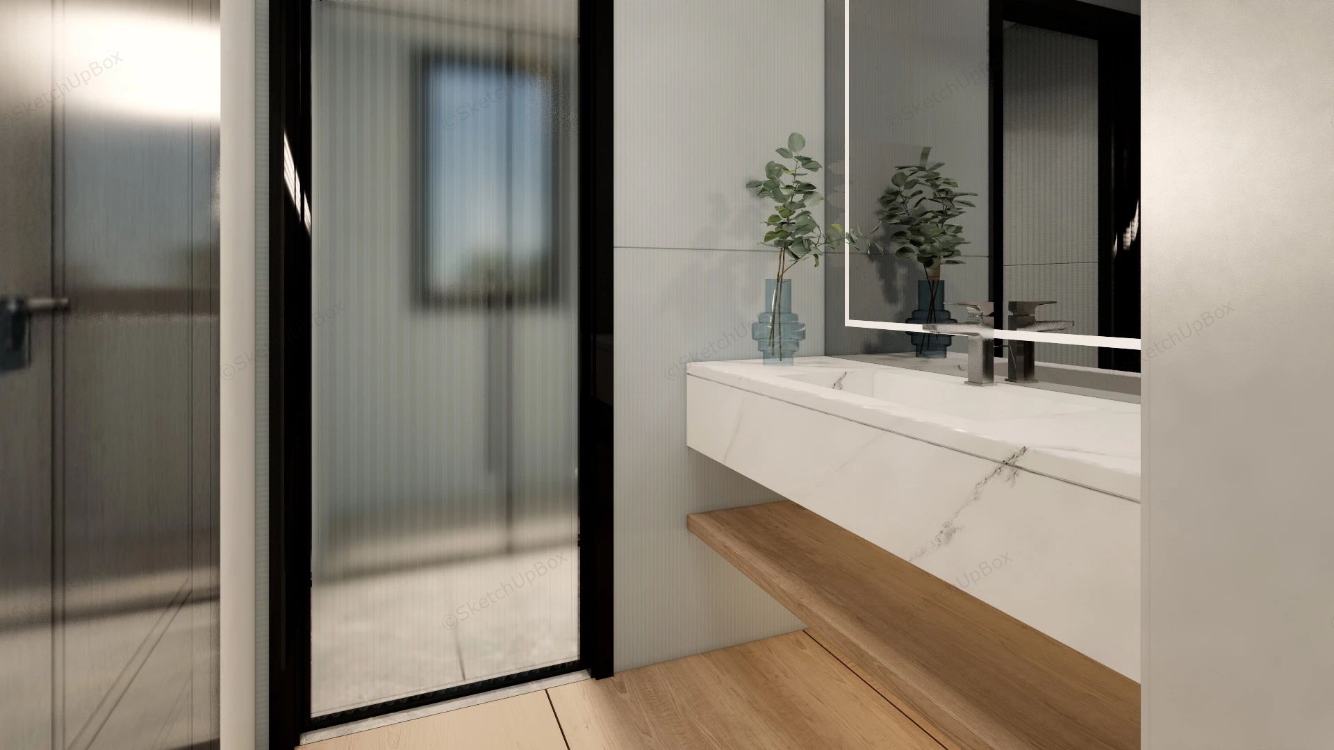 Wet And Dry Bathroom Design sketchup model preview - SketchupBox