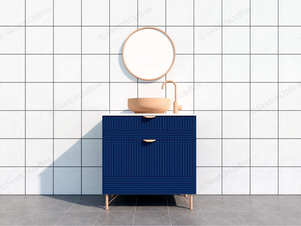 Blue Bathroom Vanity Cabinet sketchup model preview - SketchupBox