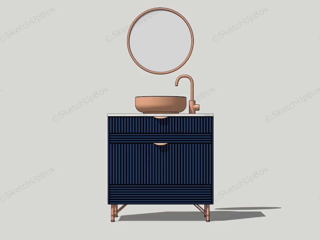 Blue Bathroom Vanity Cabinet sketchup model preview - SketchupBox