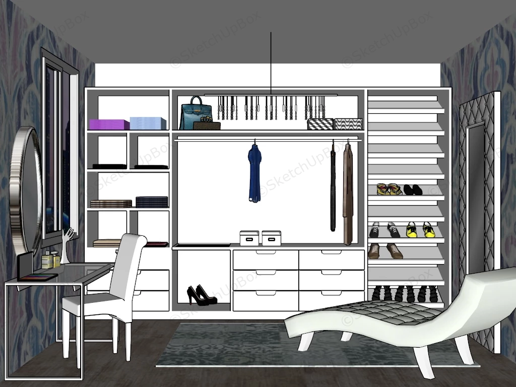 Small Dressing Room With Vanity sketchup model preview - SketchupBox