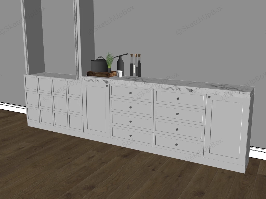 Built In Sideboard Cabinet sketchup model preview - SketchupBox