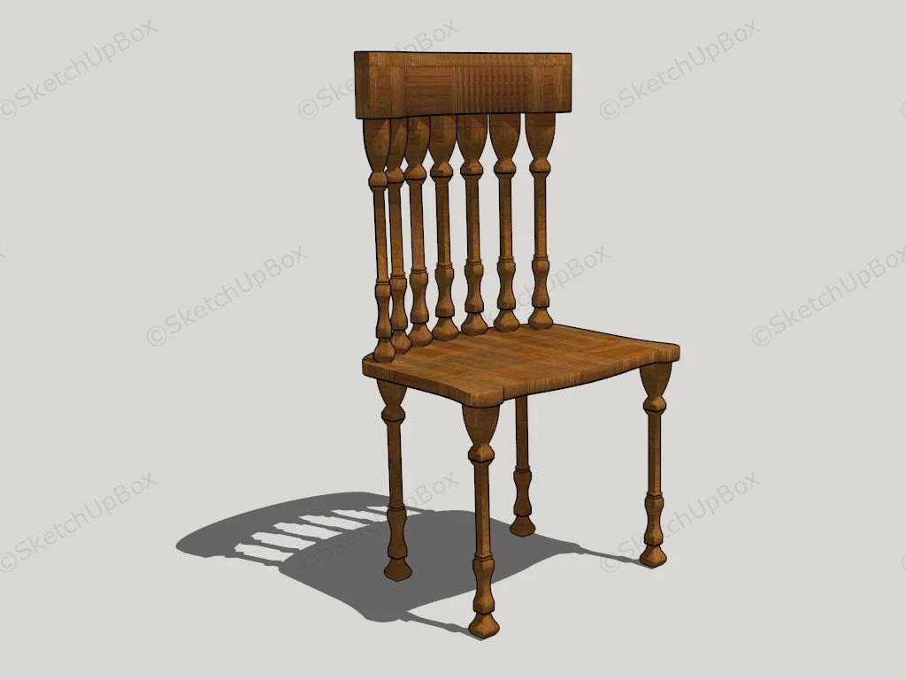 Antique Windsor Dining Chair sketchup model preview - SketchupBox
