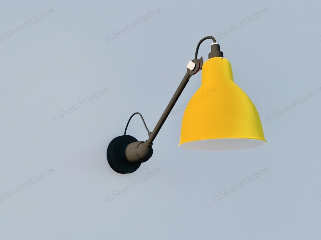 Yellow Swing Arm Wall Sconce sketchup model preview - SketchupBox