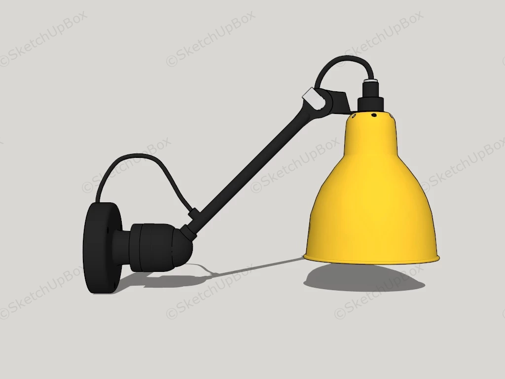 Yellow Swing Arm Wall Sconce sketchup model preview - SketchupBox