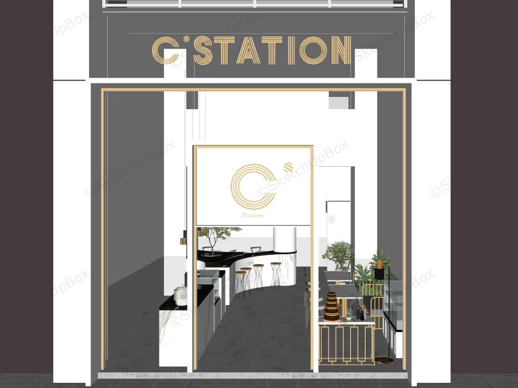 Patisserie Bakery Shop sketchup model preview - SketchupBox