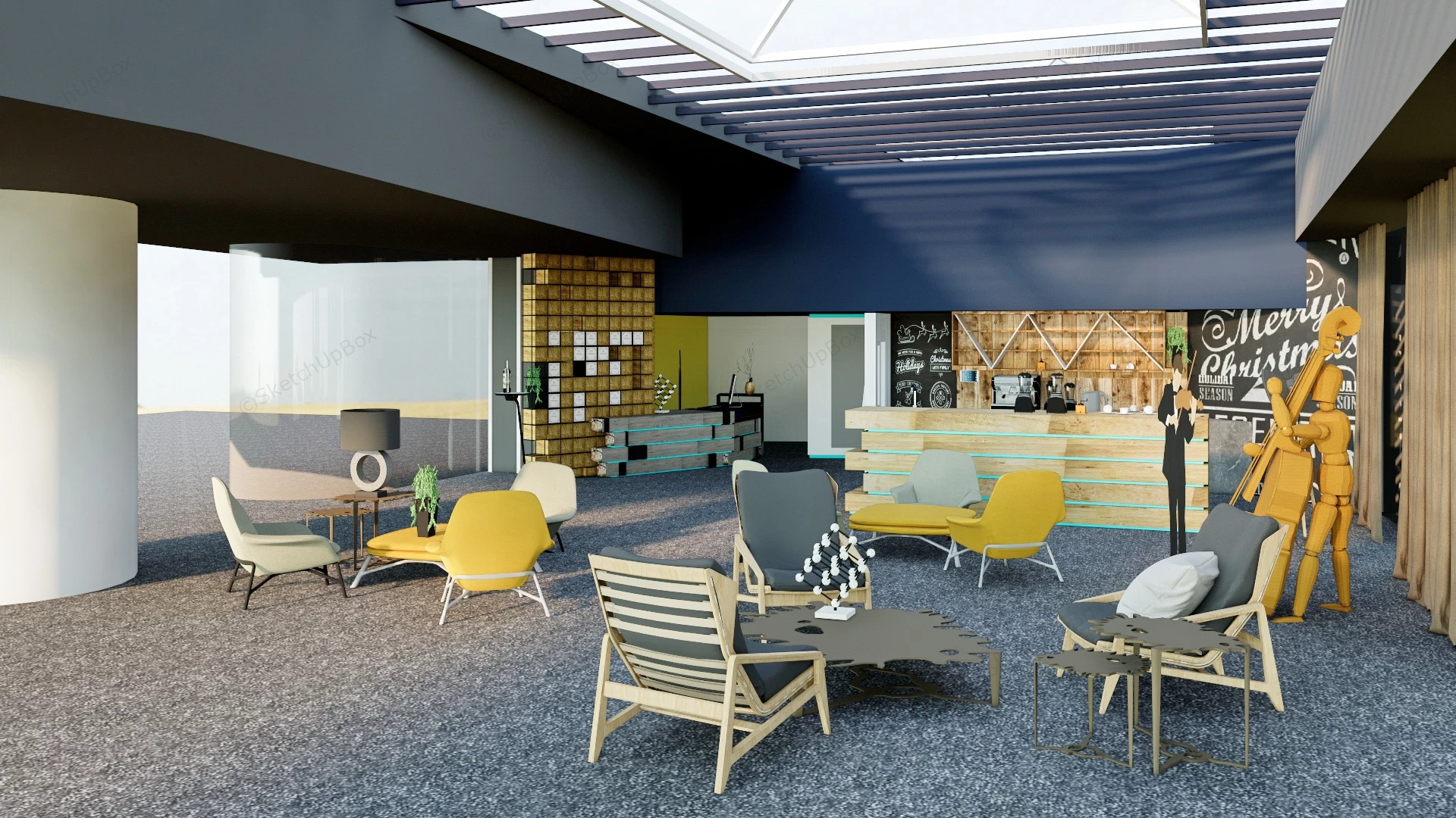 Music Coffee Bar sketchup model preview - SketchupBox