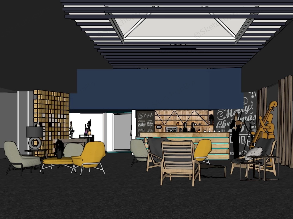 Music Coffee Bar sketchup model preview - SketchupBox