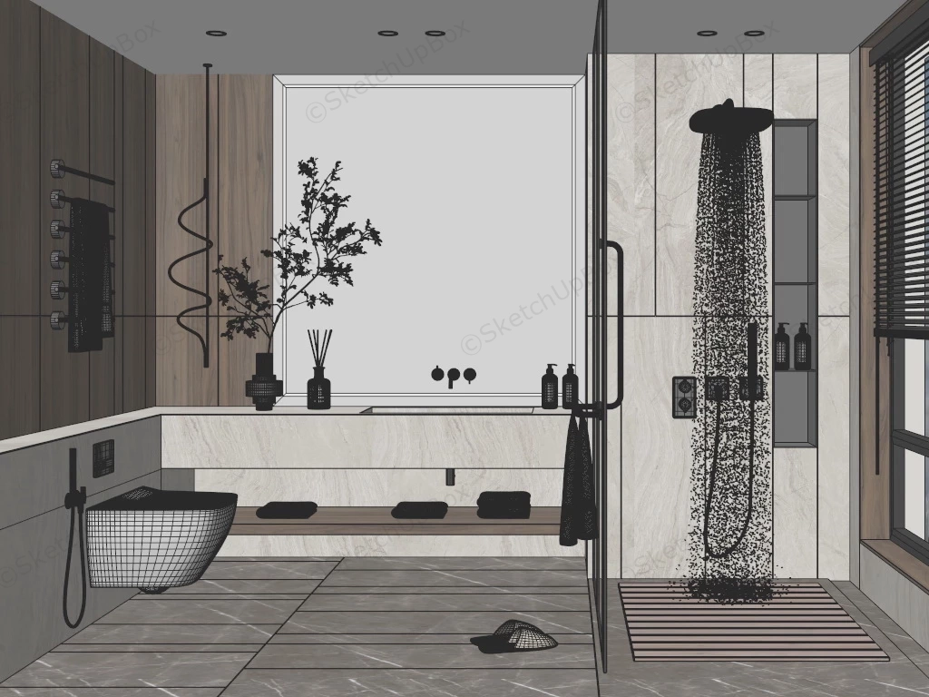 Cream Bathroom Ideas sketchup model preview - SketchupBox