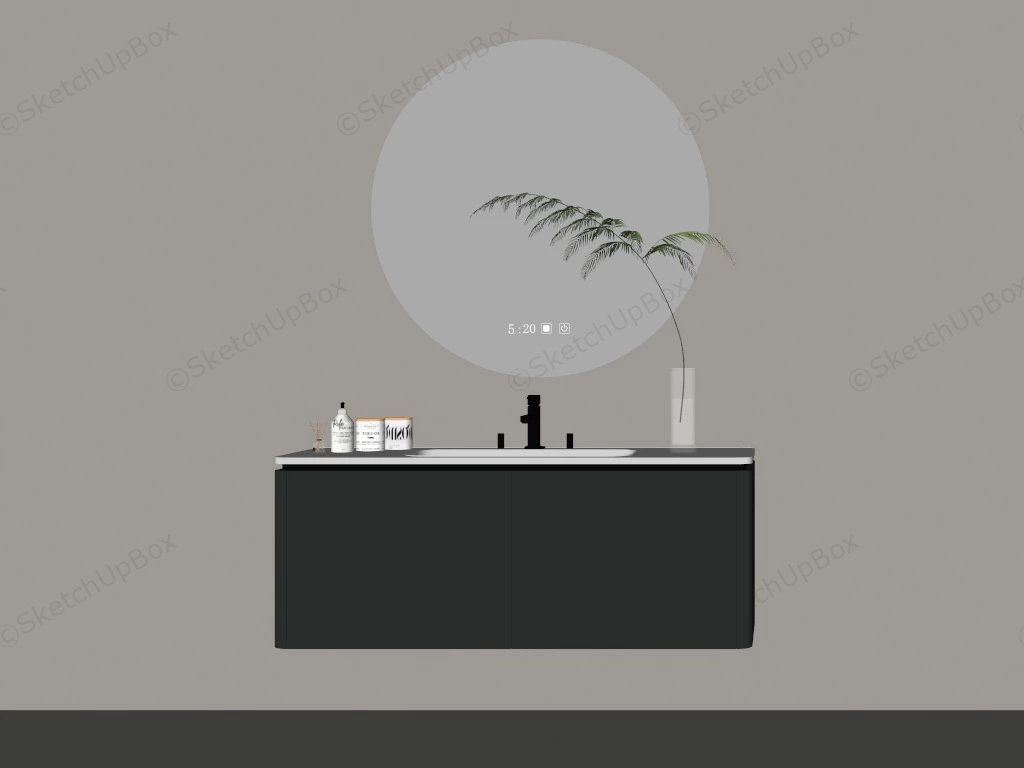 Black Floating Bathroom Vanity sketchup model preview - SketchupBox