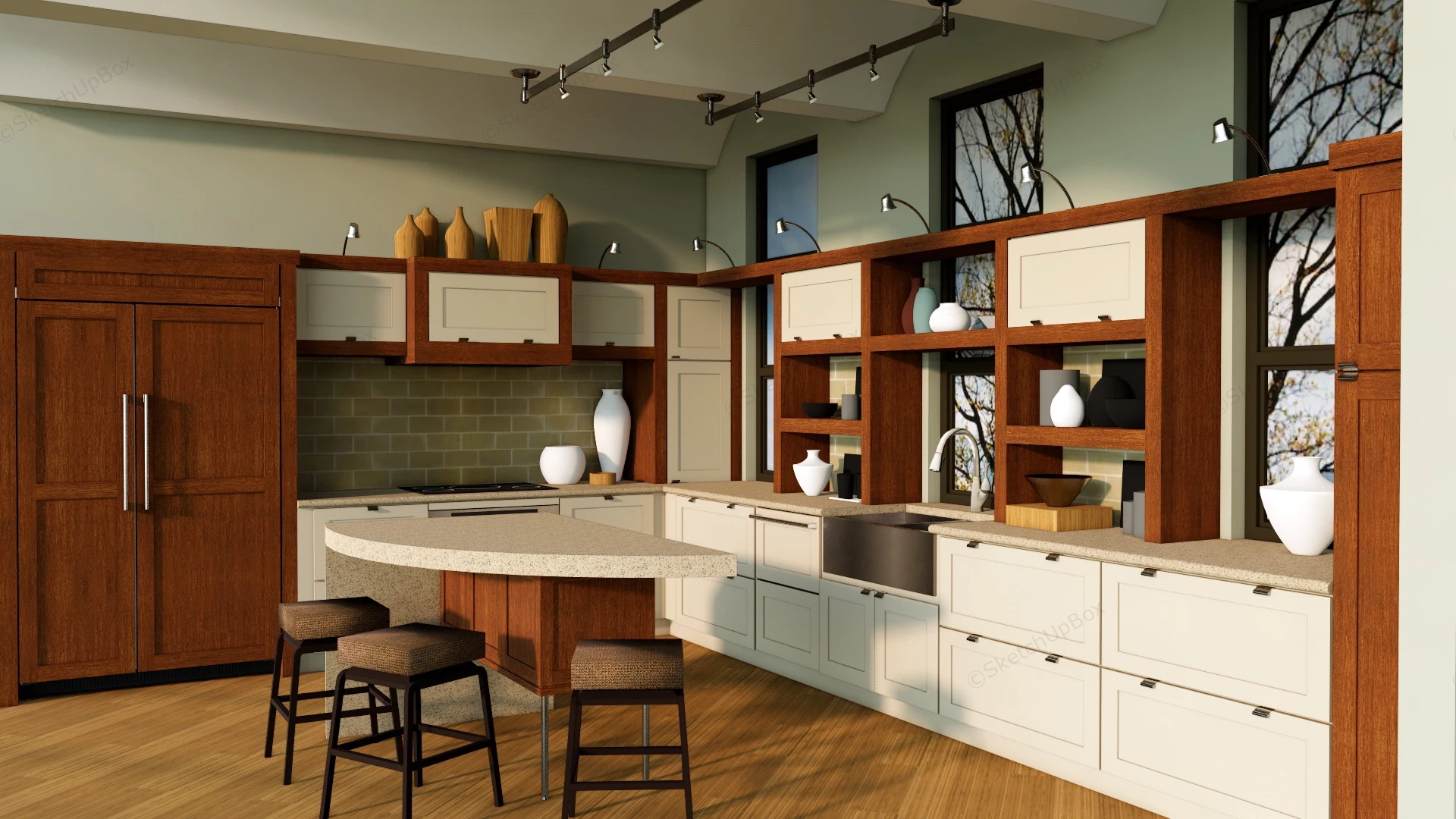 Classic American Kitchen sketchup model preview - SketchupBox