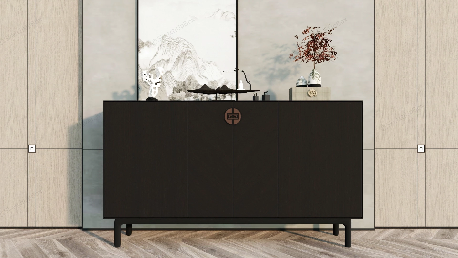 Entryway Accent Cabinet sketchup model preview - SketchupBox