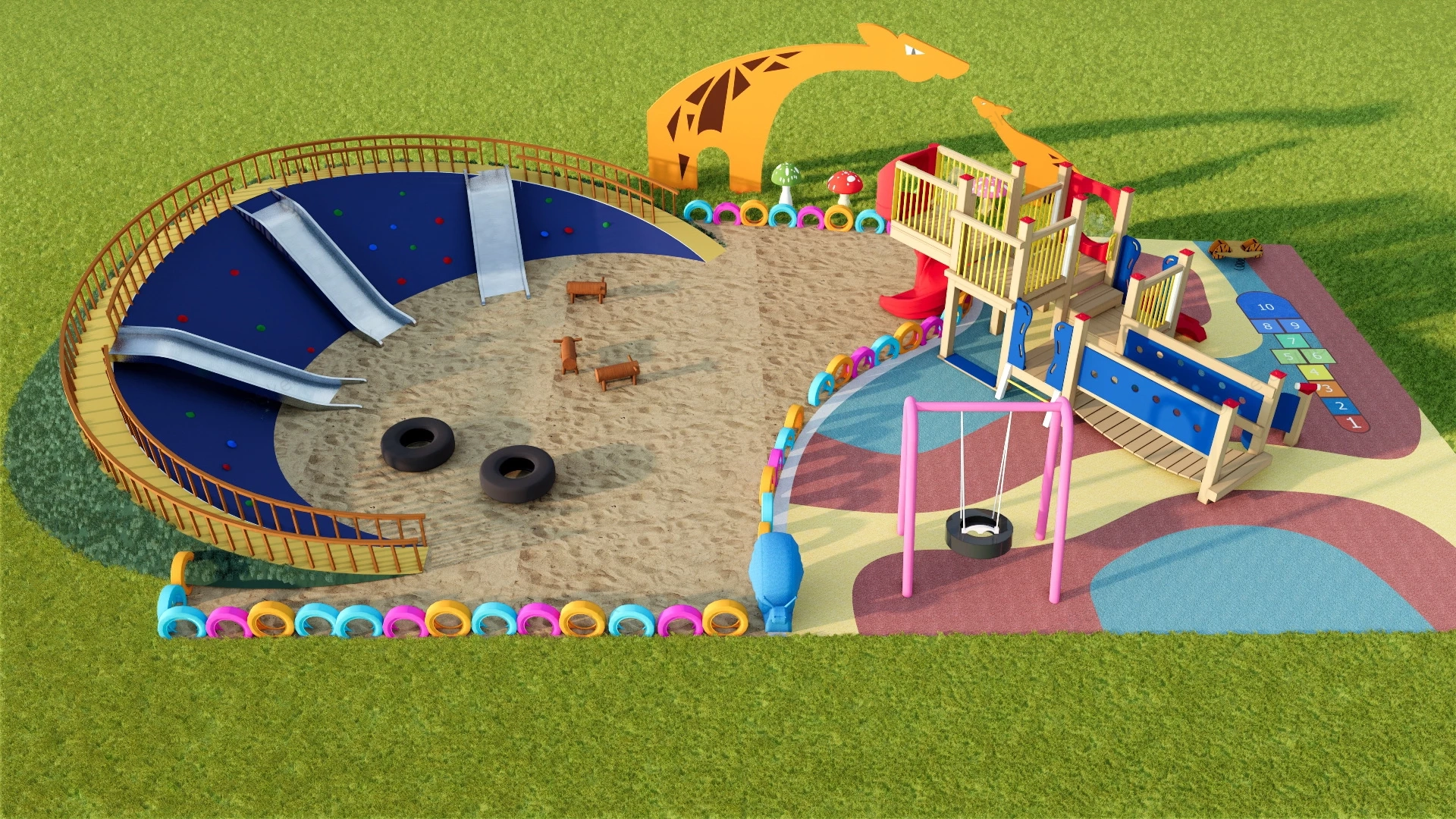 Sandpit In Playground sketchup model preview - SketchupBox