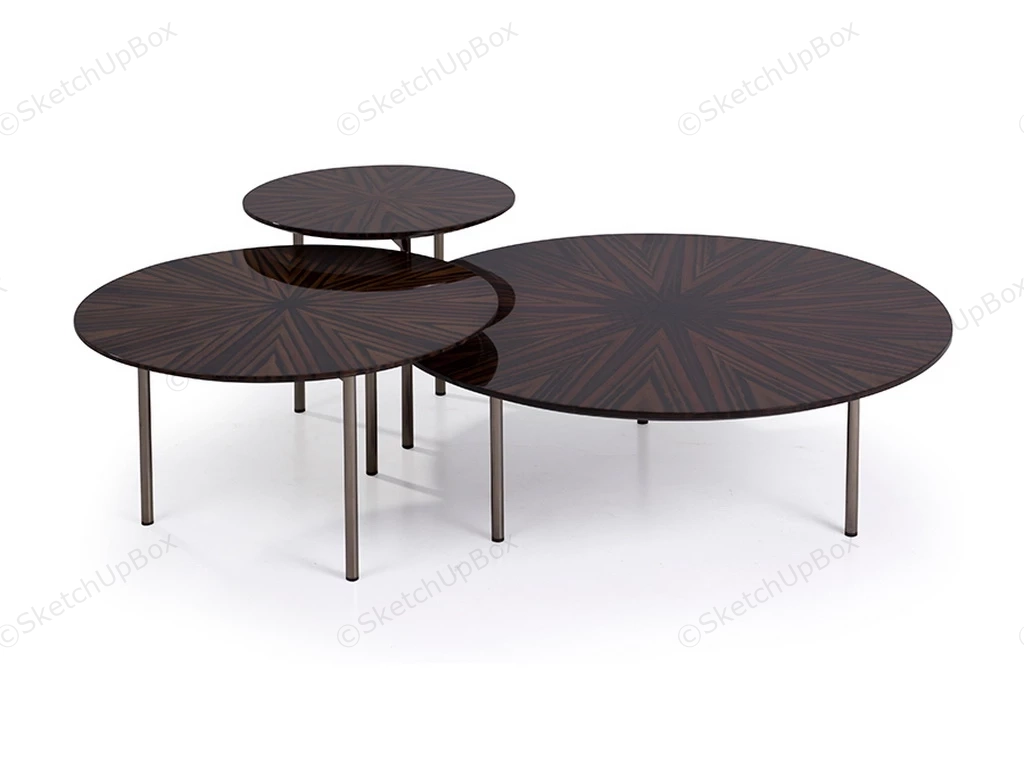 3 Nesting Coffee Tables sketchup model preview - SketchupBox
