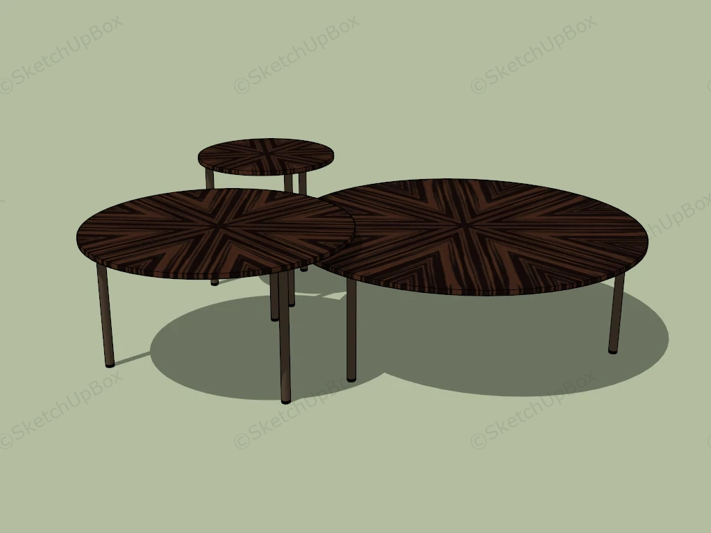 3 Nesting Coffee Tables sketchup model preview - SketchupBox