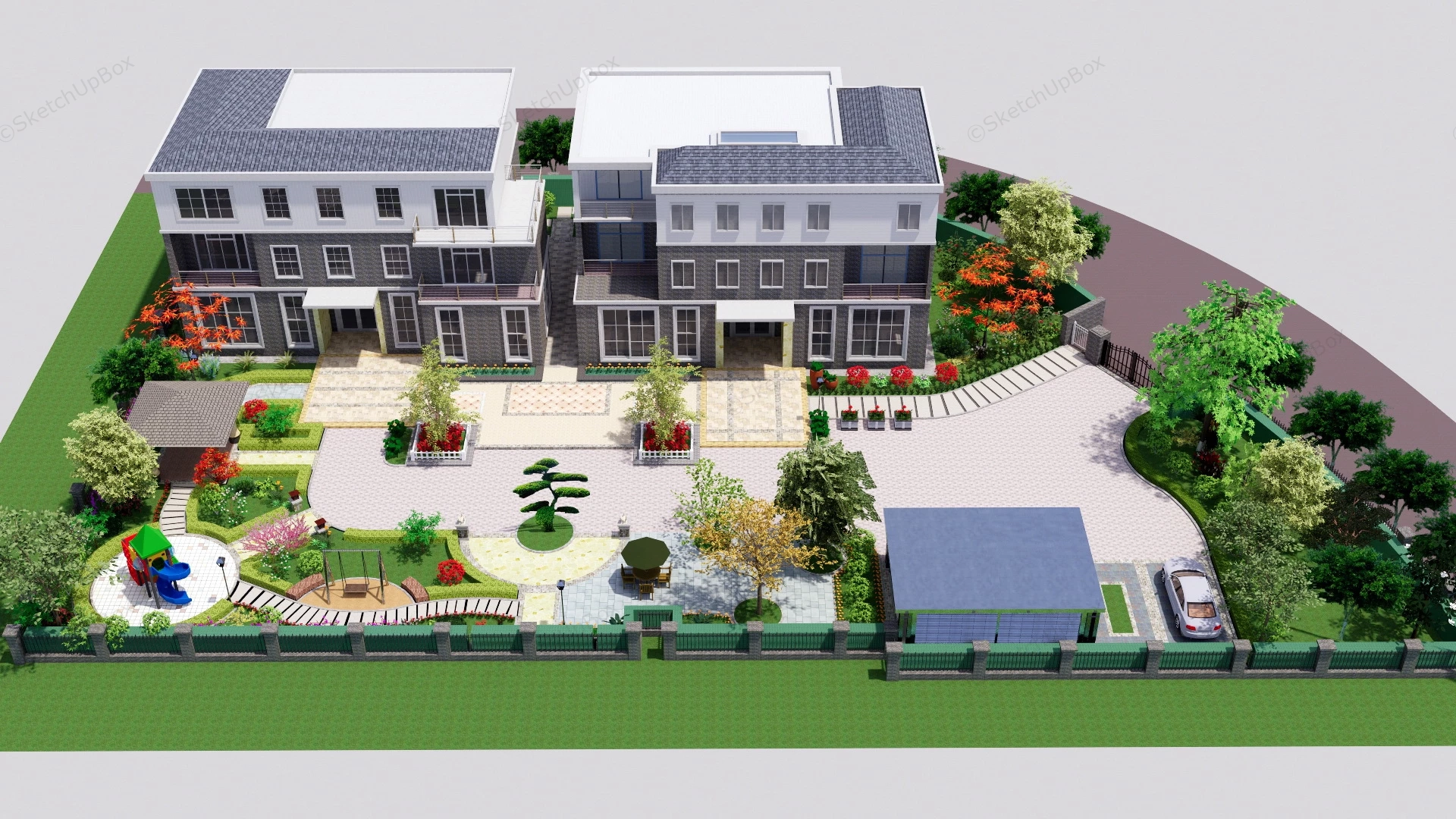 Two Homes On One Lot sketchup model preview - SketchupBox
