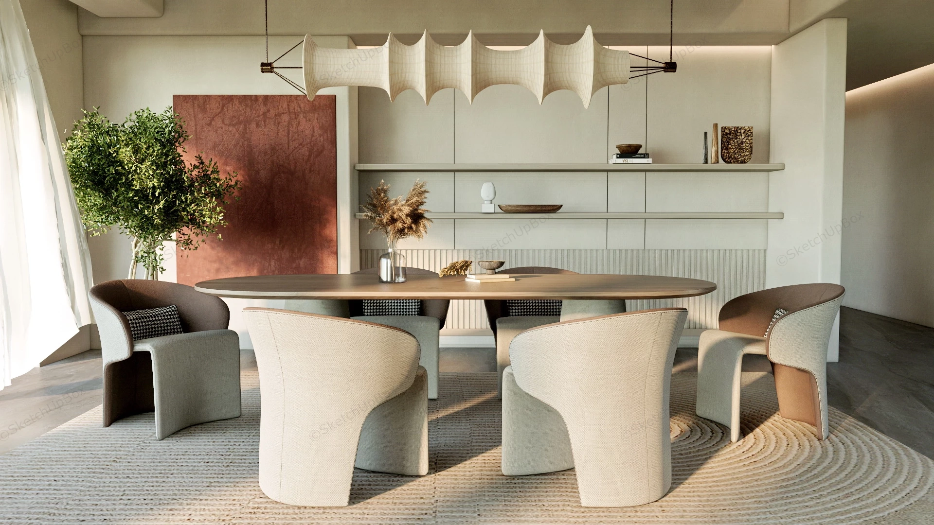 Elegant Dining Room Ideas sketchup model preview - SketchupBox