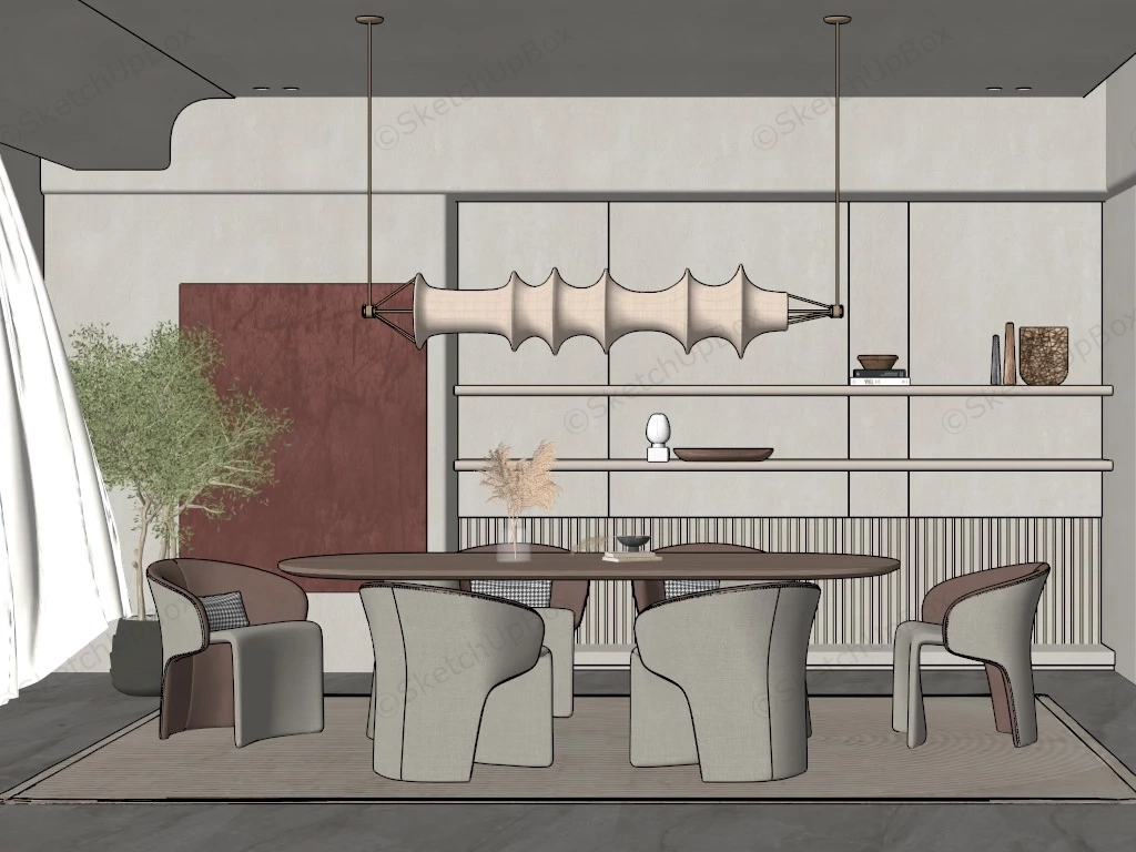 Elegant Dining Room Ideas sketchup model preview - SketchupBox