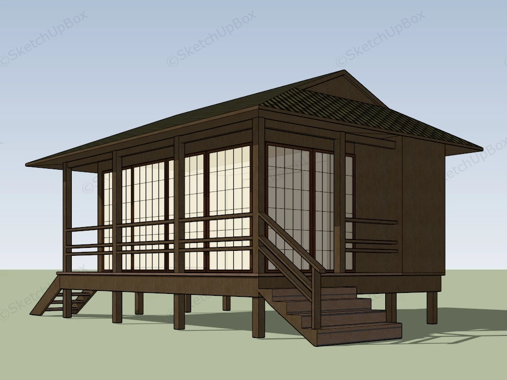Traditional Japanese Style House sketchup model preview - SketchupBox