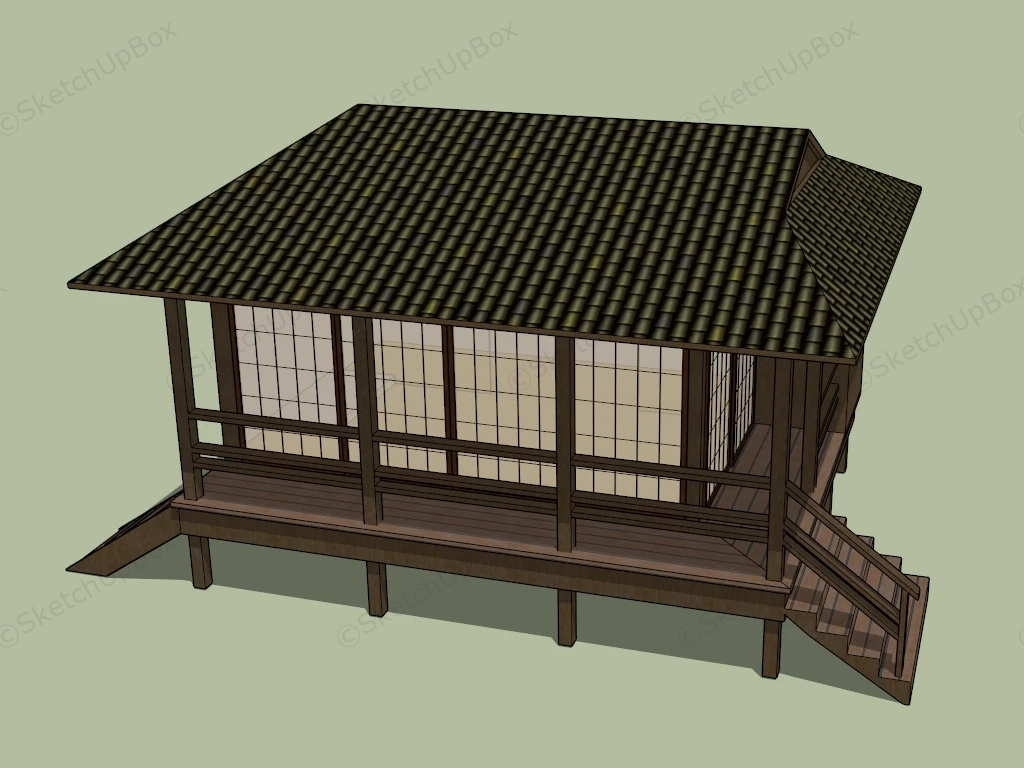 Traditional Japanese Style House sketchup model preview - SketchupBox