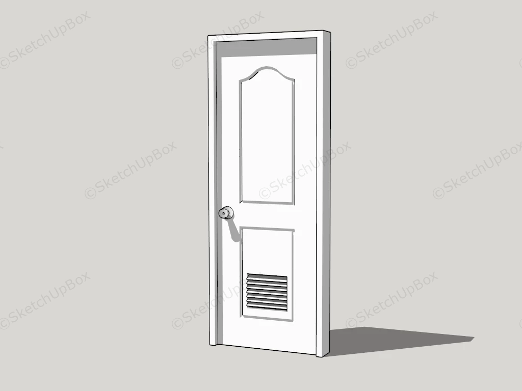 Single Louvered Door sketchup model preview - SketchupBox