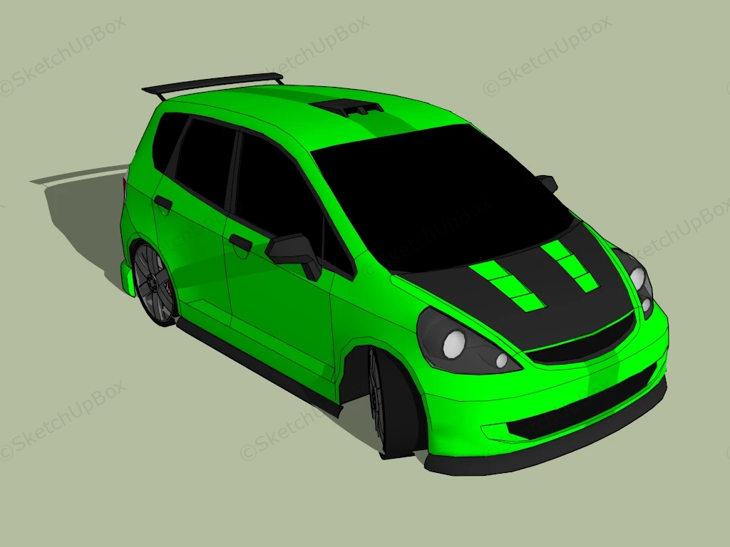 Honda Fit sketchup model preview - SketchupBox