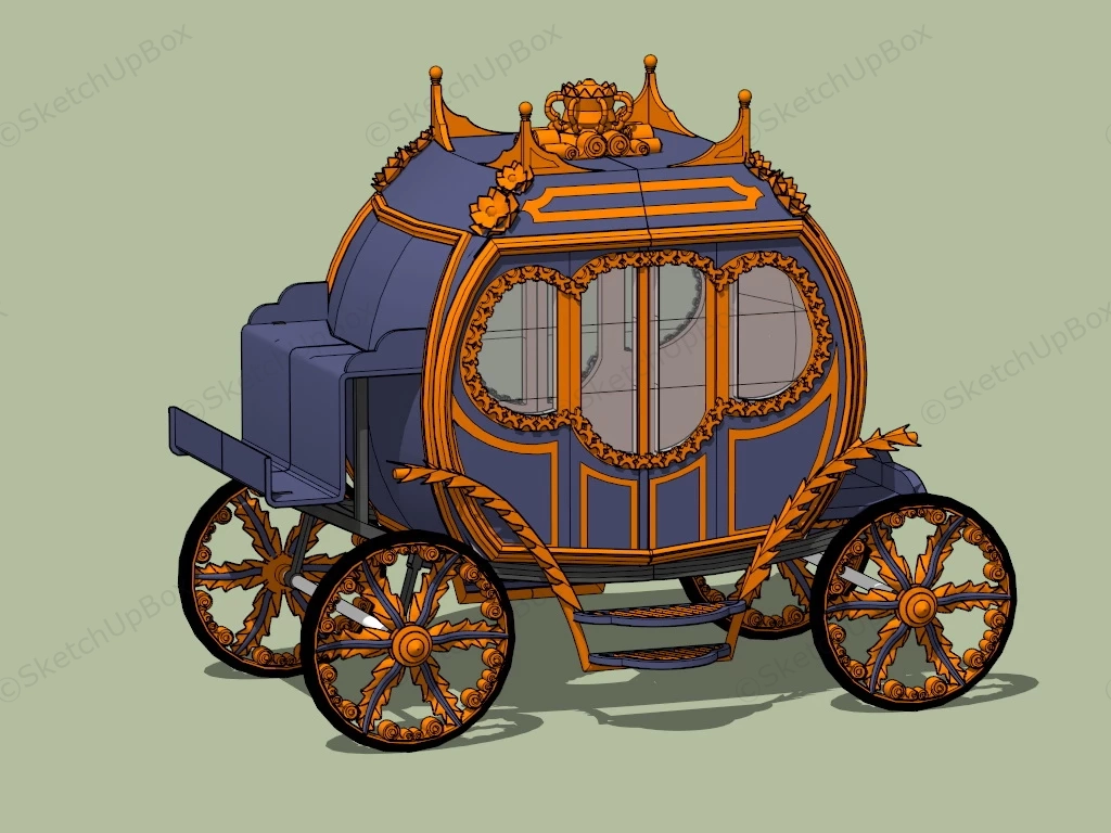 Royal Horse Carriage sketchup model preview - SketchupBox