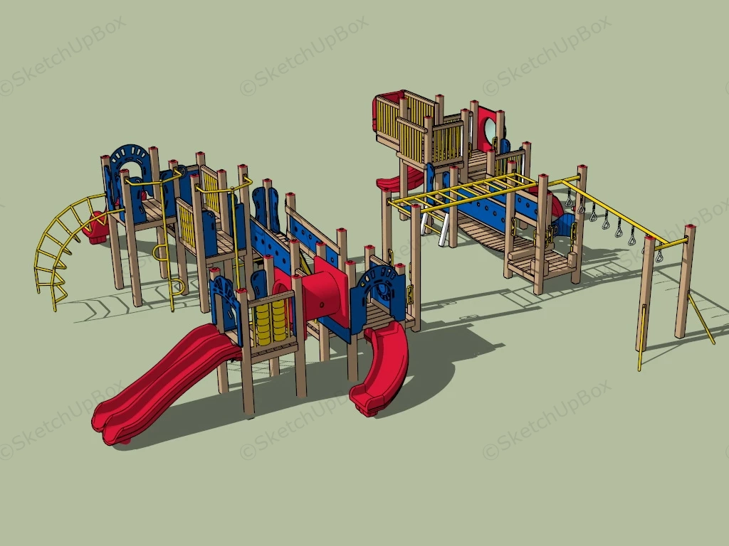 Large Wooden Playset sketchup model preview - SketchupBox