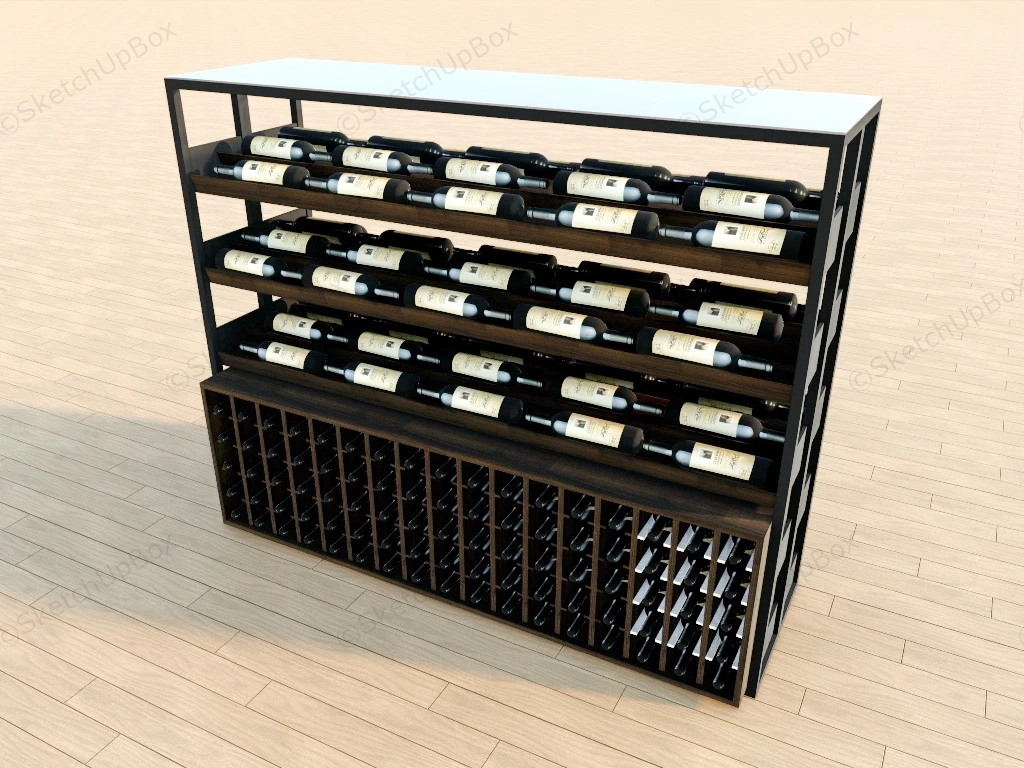 Black Metal Wine Rack sketchup model preview - SketchupBox