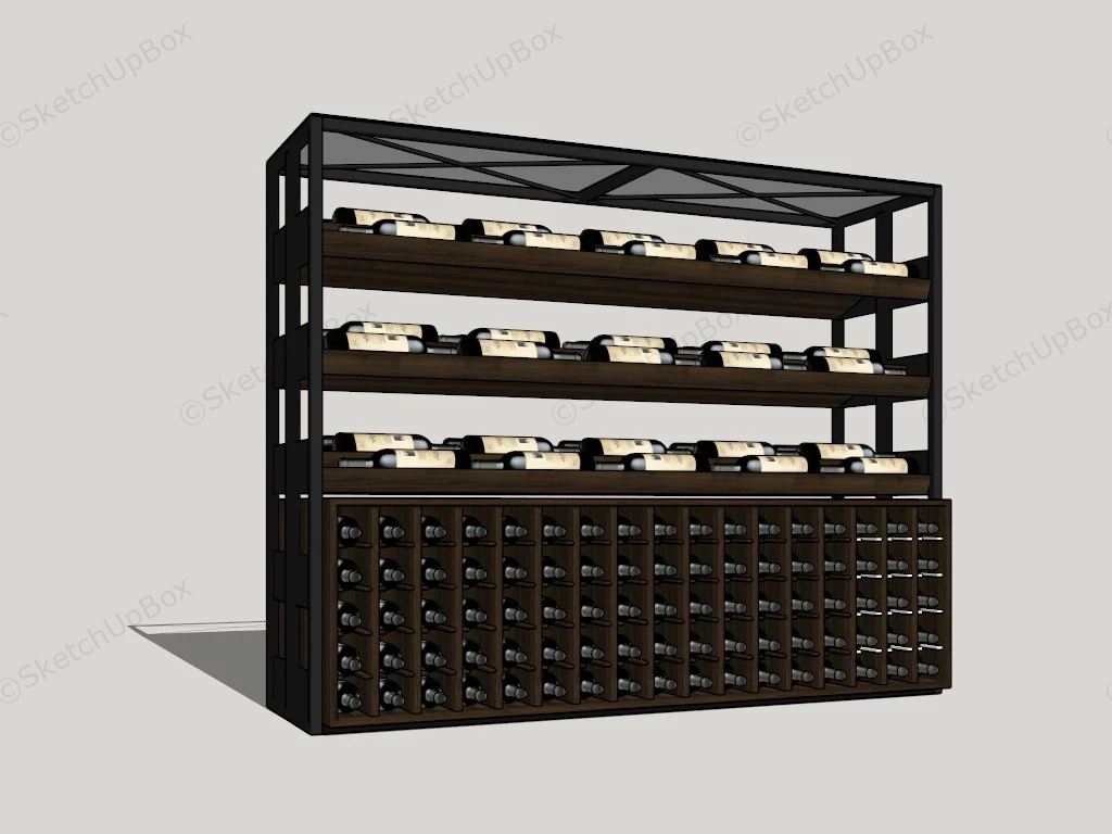 Black Metal Wine Rack sketchup model preview - SketchupBox