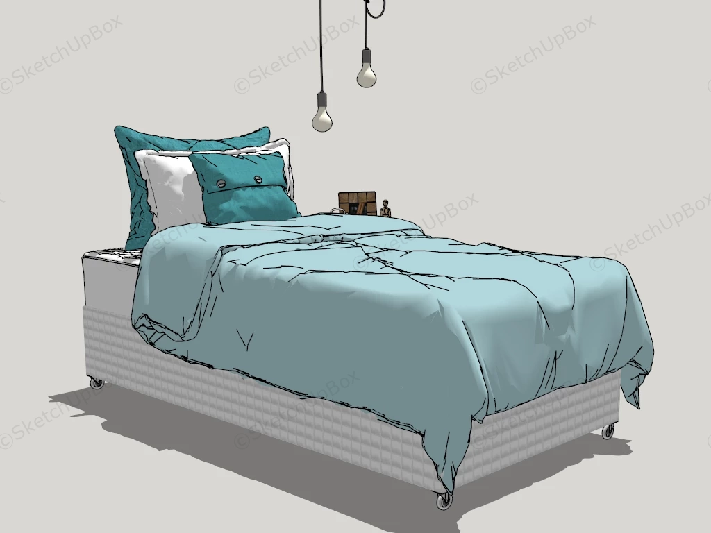 Boys Single Bed sketchup model preview - SketchupBox