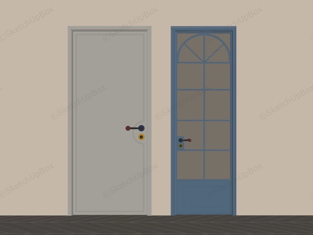 Modern Contemporary Interior Doors sketchup model preview - SketchupBox