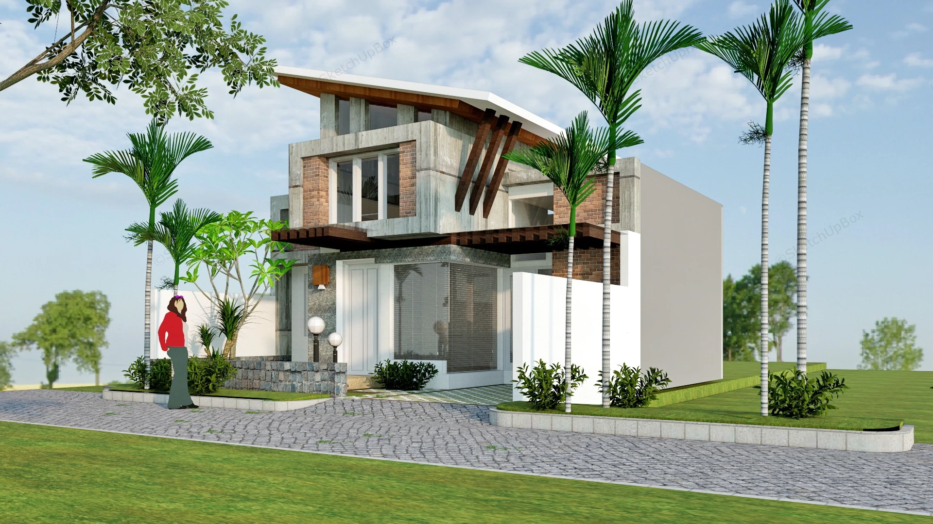 Small Family House sketchup model preview - SketchupBox